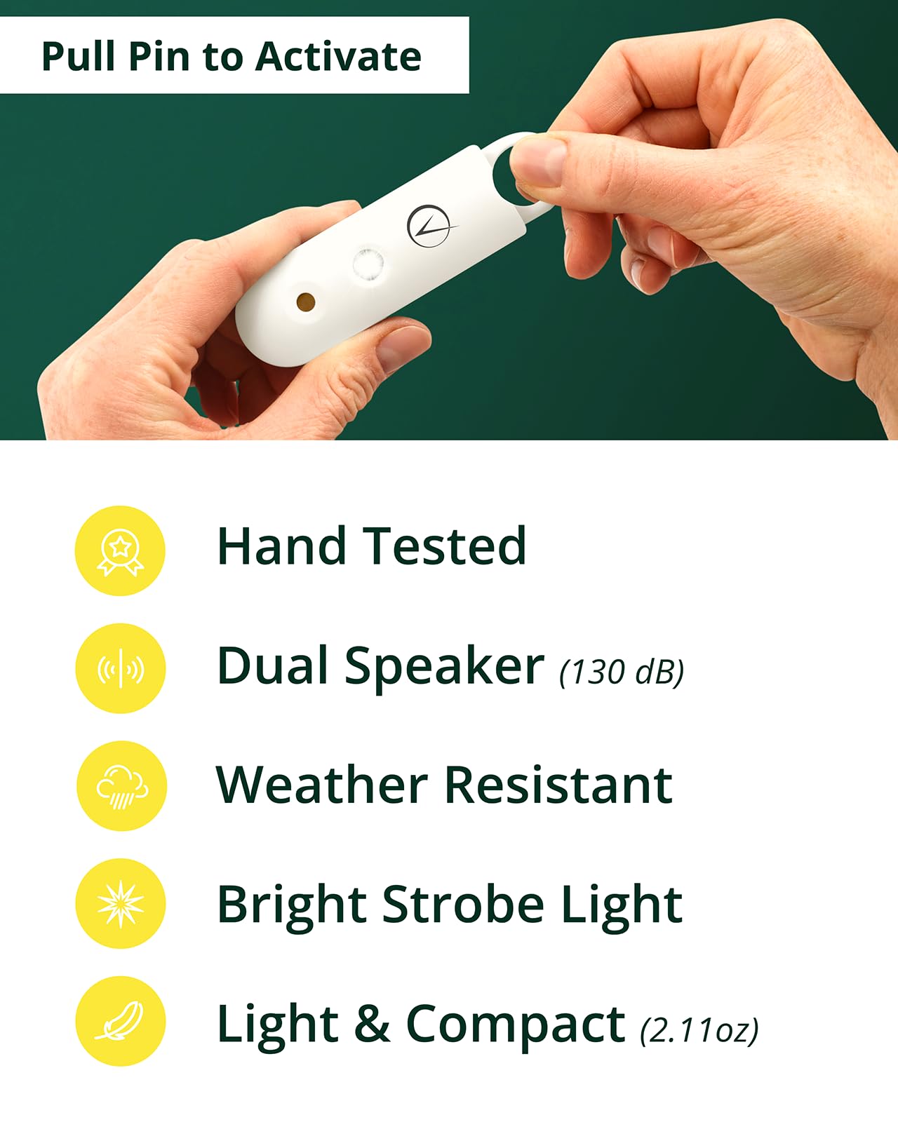 130dB Personal Alarm Keychain with LED Light for Women