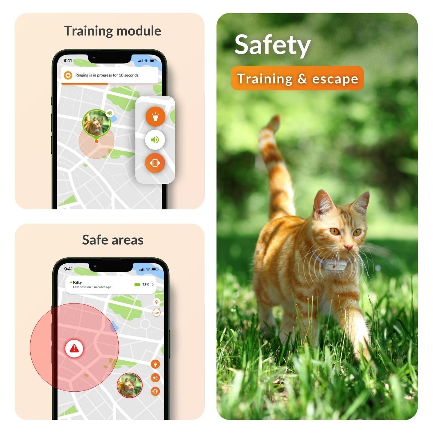 Weenect Cat XS – Mini GPS Tracker with Collar (Subscription Required)
