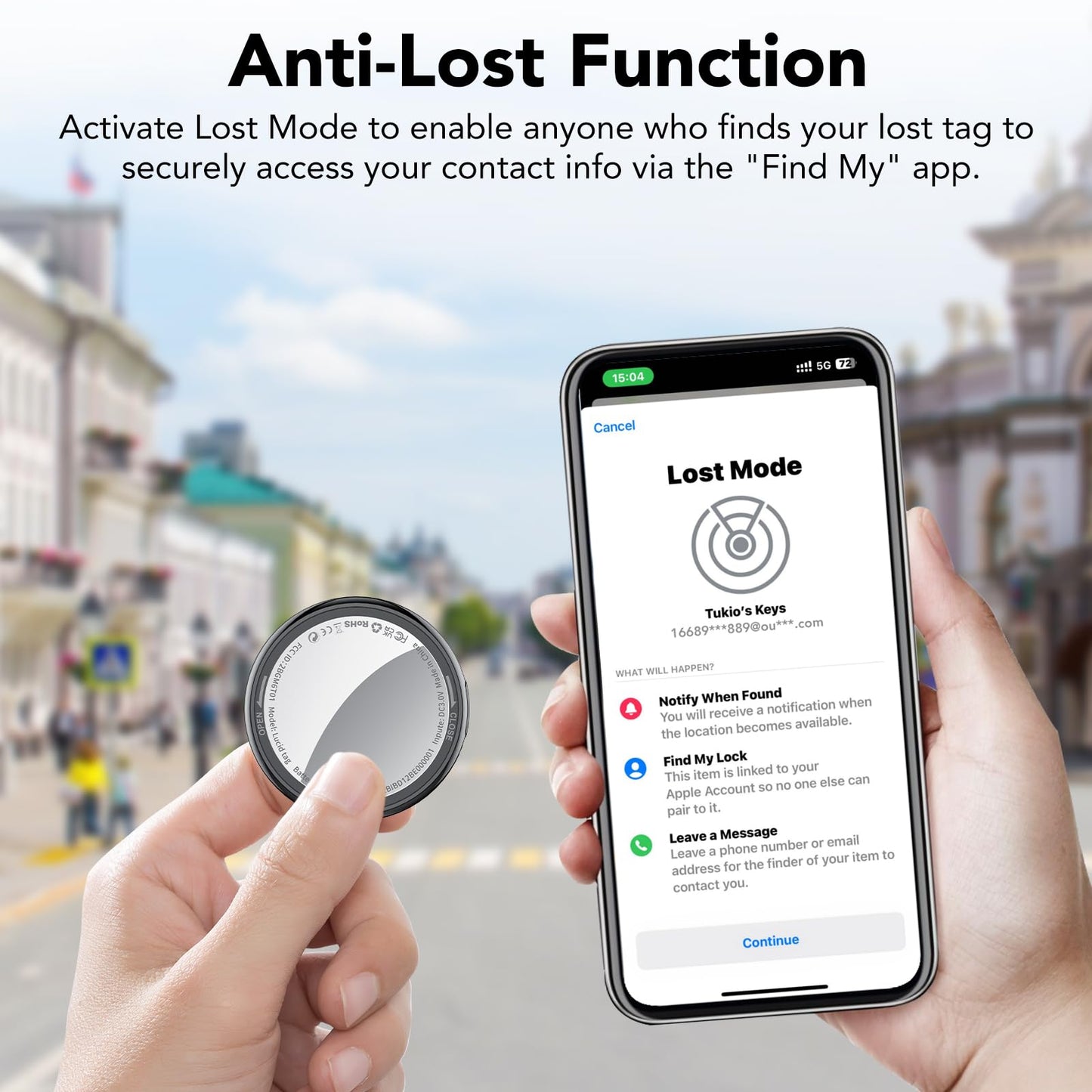 Tag Bluetooth Item Finder-4 Pack, Compatible with Apple Find My APP (iOS Only), 100dB Beep, Smart Tag Replaceable Battery, air tag and Locator for Keys/Luggage/Bags/Wallets etc., Black