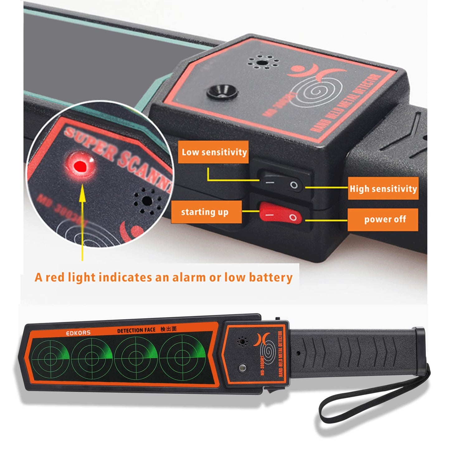 Handheld Metal Detector Wand – Portable Security Scanner
