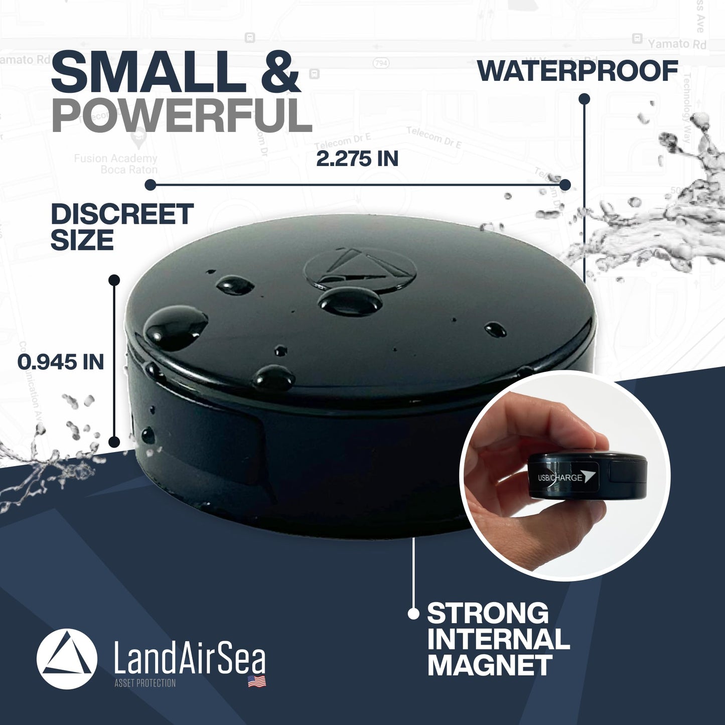 LandAirSea 54 GPS Tracker, Waterproof Magnet Mount. Full Global Coverage. 4G LTE Real-Time Tracking for Vehicle, Asset, Fleet, Elderly and more. Subscription is required