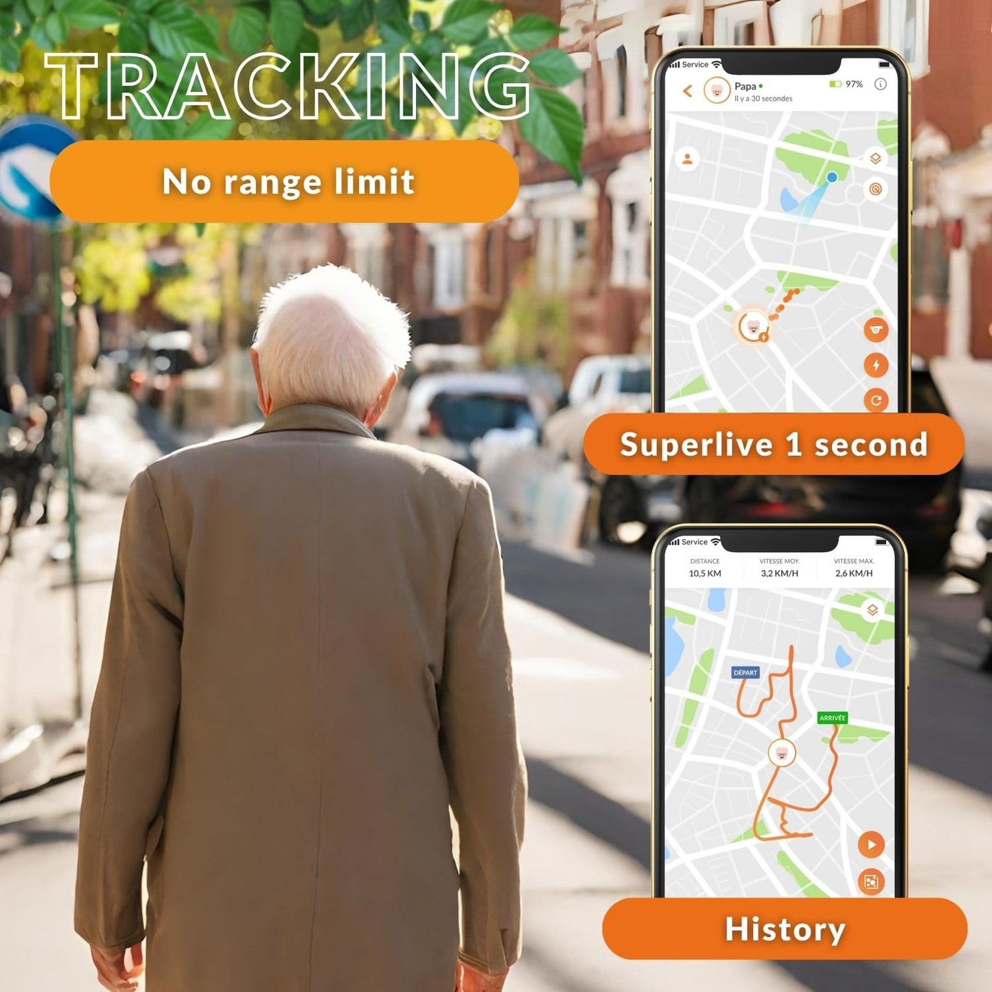 Weenect GPS Panic Button – Elderly, 7-Day Battery, SOS