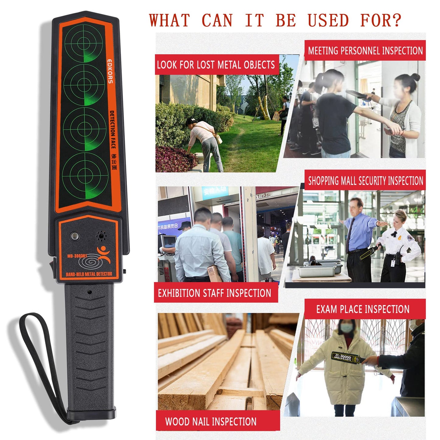 Handheld Metal Detector Wand – Portable Security Scanner