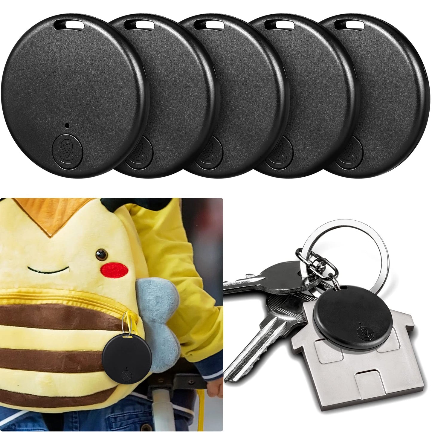 5 Packs Portable GPS Tracking Mobile Tracking Anti Loss Smart Device Key Finder Locator GPS Finders Tracker Device for Pets Dog Cat Wallet Keychain Luggage, Alarm Reminder(Classic)