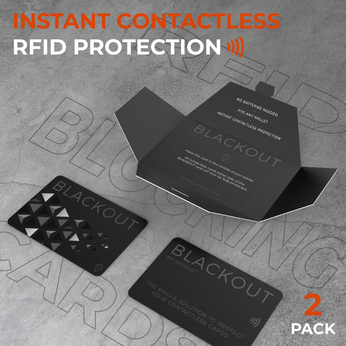 Blackout RFID Blocking Card – Slim Wallet Protector (2 Pack)