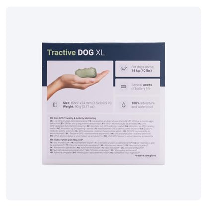 XL GPS Dog Tracker, Up To 1 Month Battery, Market leader, Worldwide real-time location tracking, Escape Alerts, Monitor Activity & Get Health Alerts