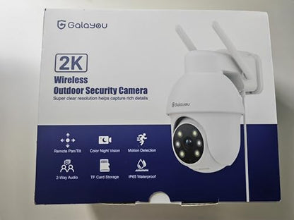 2K Outdoor WiFi Security Camera, 360° Pan-Tilt, Night Vision (Y4)