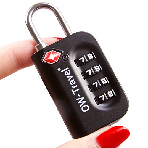 Travel TSA Approved Luggage Locks Suitcase Locks (2 Pack Black) 4 Digit Security Suitcase Padlock. Travel Bag Combination Luggage Padlocks for Suitcases. TSA Travel Lock for Bags and Cases