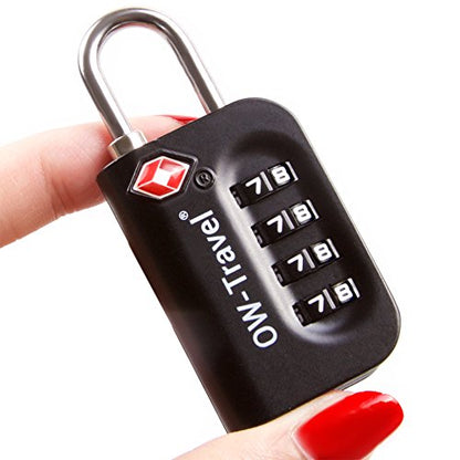 Travel TSA Approved Luggage Locks Suitcase Locks (2 Pack Black) 4 Digit Security Suitcase Padlock. Travel Bag Combination Luggage Padlocks for Suitcases. TSA Travel Lock for Bags and Cases