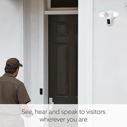 Ring Floodlight Cam Wired Plus – 1080p HD Outdoor Security Camera | White