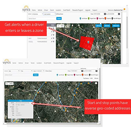 GPS Tracker for Vehicles, [No Monthly Fee], 4G LTE, Vehicle Location, Trip History, Driving Alerts, GeoFence, Fuel Economy, OBD Fault Codes, USA-Developed, Family or Fleets