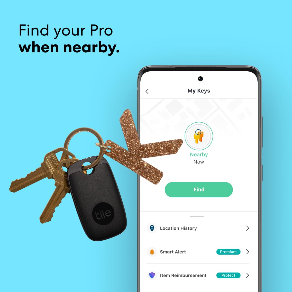Tile Pro Bluetooth Finder – 120m Range, Smart Home, 1 Pack
