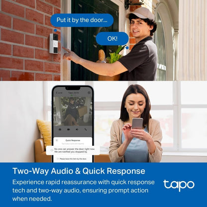 TD21 Wireless 2K Video Doorbell – 3MP, Chime, AI, IP65
