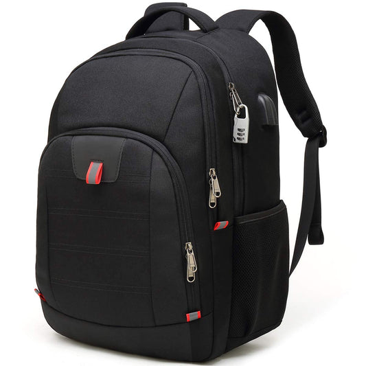 Laptop Backpack, Extra Large Anti-Theft Business Travel Laptop Backpack Bag with USB Charging Port, Fit 17 Inch Laptop, Black
