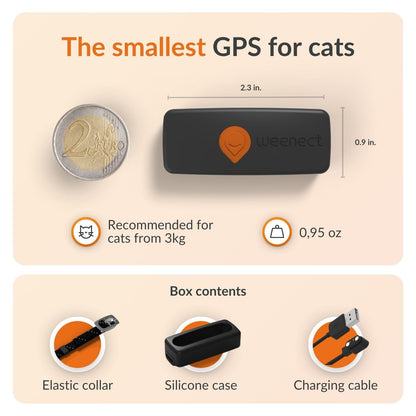 Weenect Cat XS – Mini Real-Time GPS Tracker with Collar