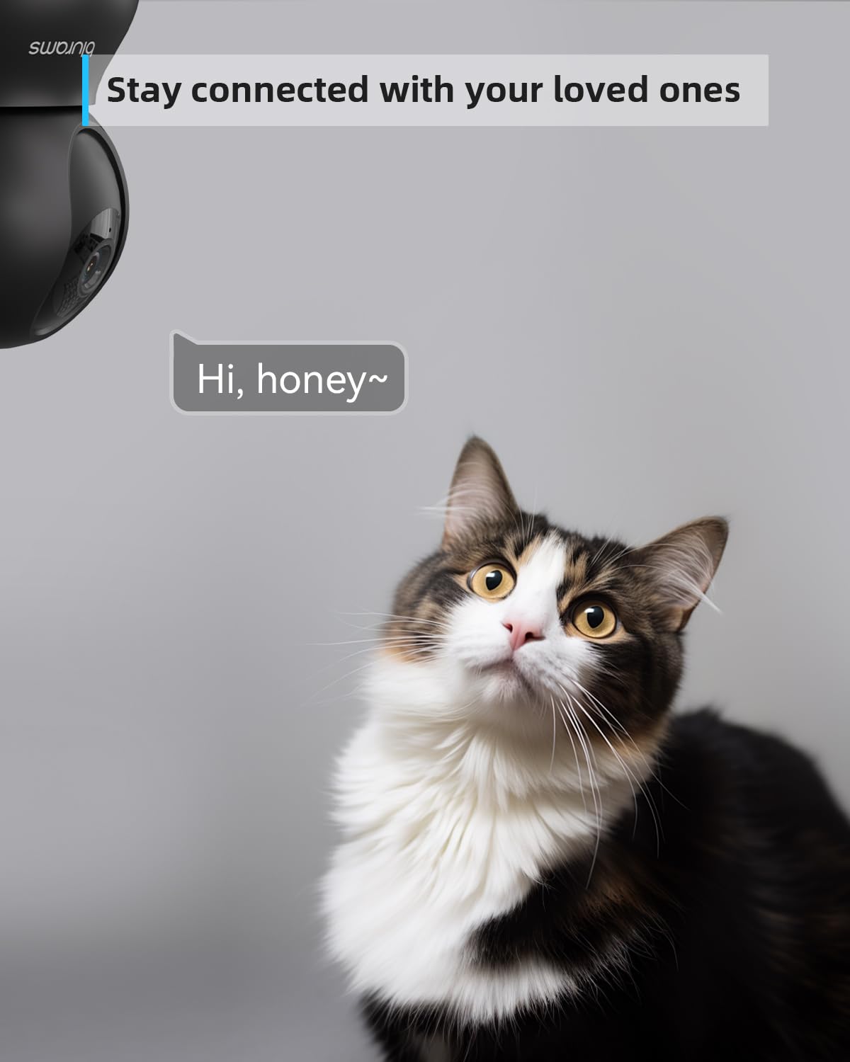 Pet Camera 2K, Indoor Camera, Dog Camera, 360° Home Security Camera, Night Vision, Motion Tracking, 2-Way Talk, Cloud&SD, APP Control, Works with Alexa