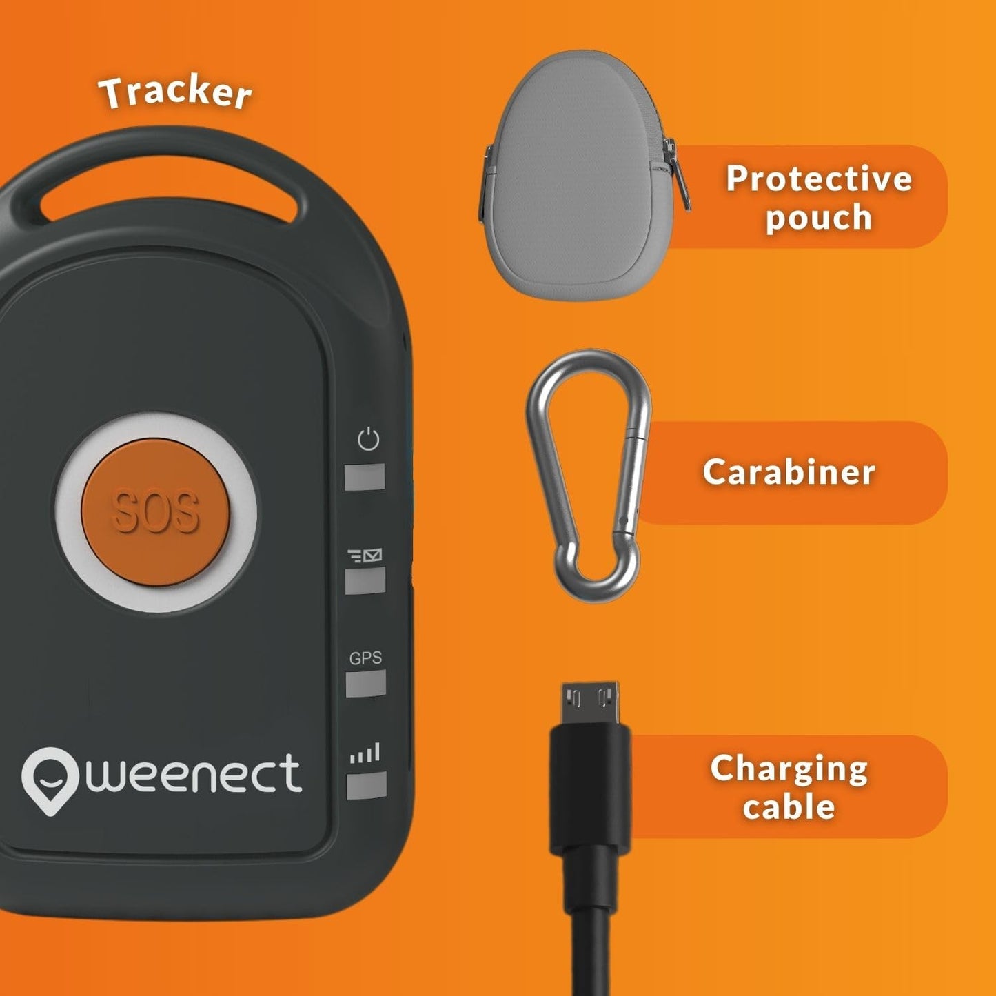 Weenect GPS Panic Button – Elderly, 7-Day Battery, SOS