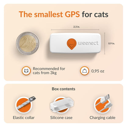 Weenect Cat XS – Mini GPS Tracker with Collar (Subscription Required)