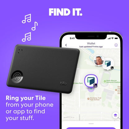 Tile Slim 2024 – Wallet & Luggage Bluetooth Tracker, Black