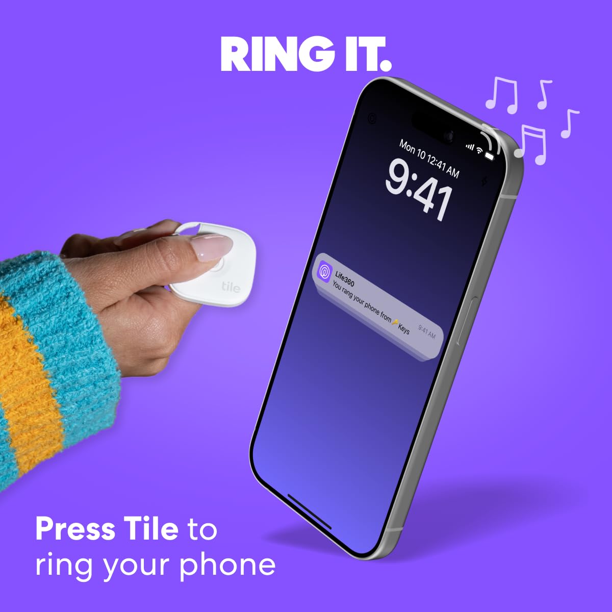 Tile Mate (2024) Bluetooth Tracker – Key Finder, Aqua Lemon