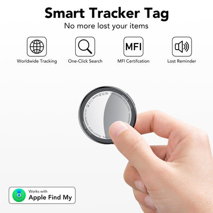 Tag Bluetooth Item Finder-4 Pack, Compatible with Apple Find My APP (iOS Only), 100dB Beep, Smart Tag Replaceable Battery, air tag and Locator for Keys/Luggage/Bags/Wallets etc., Black