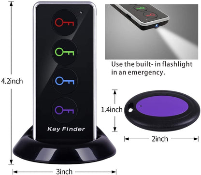 Reyke Key Finder – RF Tracker with 4 Tags, 131ft Range
