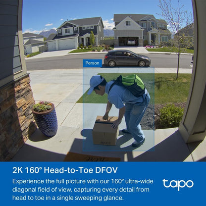 TD21 Wireless 2K Video Doorbell – 3MP, Chime, AI, IP65