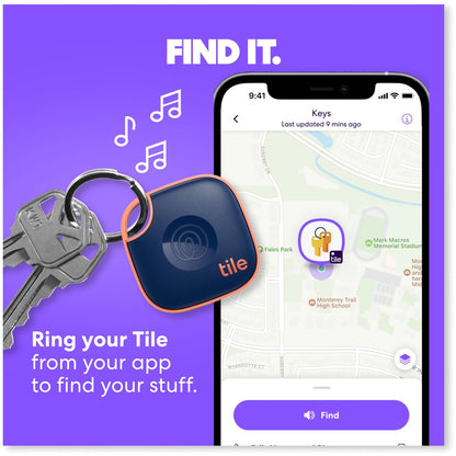 Tile Mate (2024) Bluetooth Tracker – Key Finder, Aqua Lemon