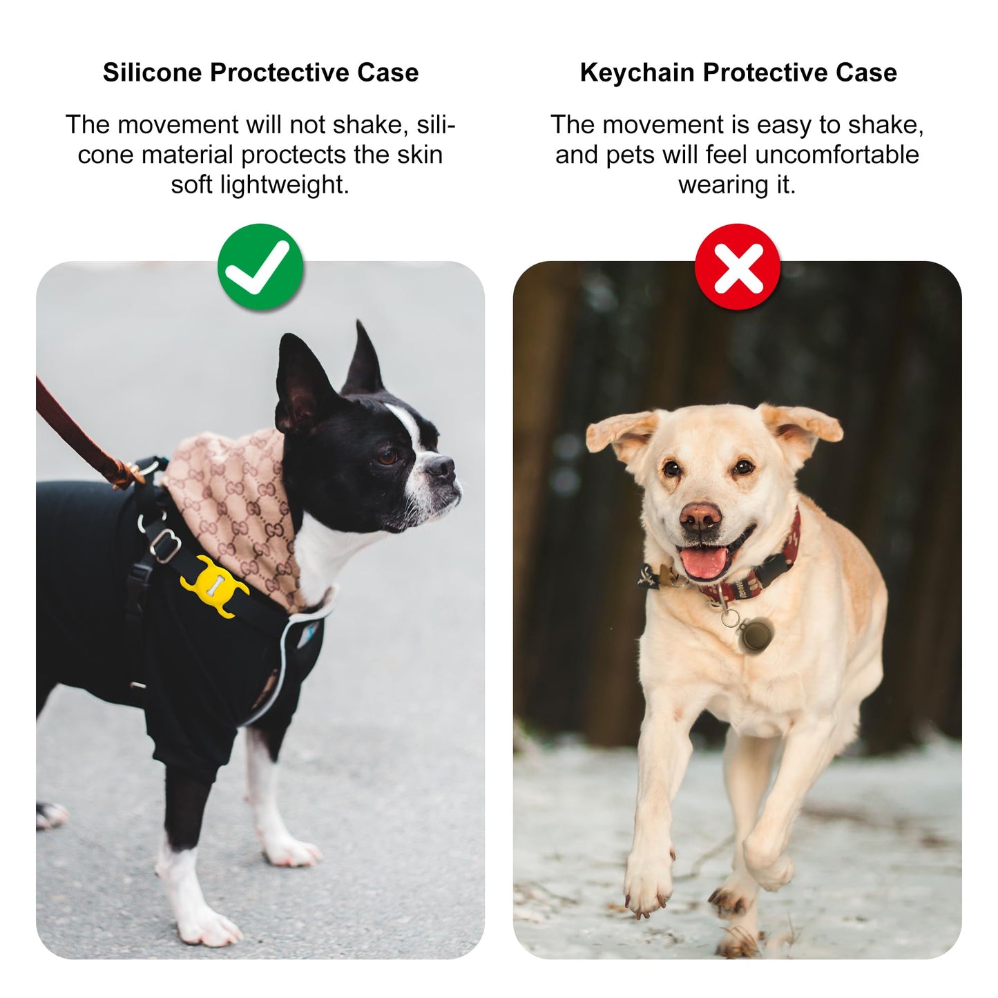 Yellow Dog Collar AirTag Holder – Waterproof & Lightweight