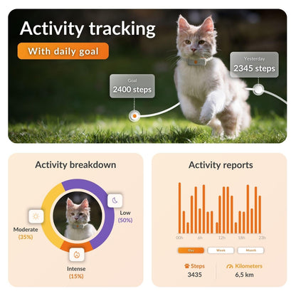 Weenect Cat XS – Mini GPS Tracker with Collar (Subscription Required)