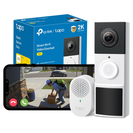 TD21 Wireless 2K Video Doorbell – 3MP, Chime, AI, IP65