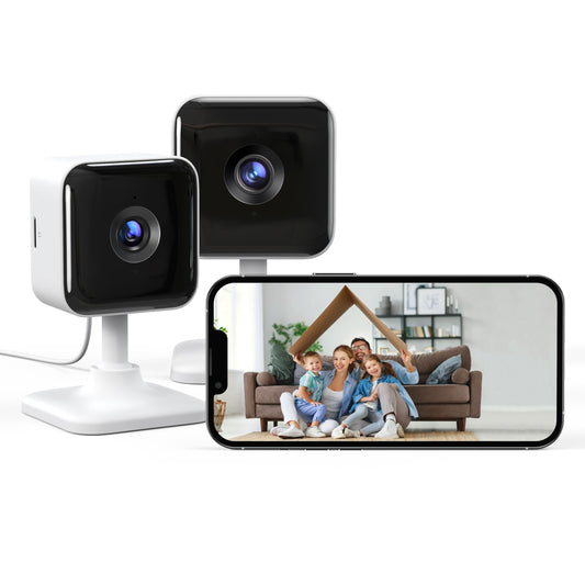 Indoor Security Camera 1080P, 2-Pack WiFi CCTV with Night Vision & 2-Way Audio