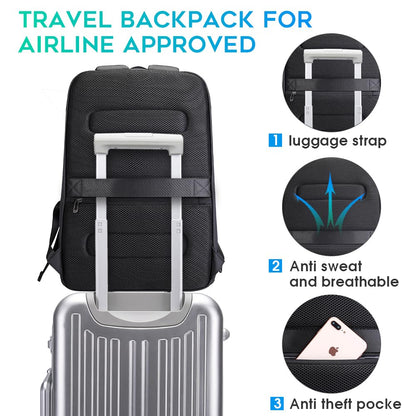 BANGE Business Laptop Backpack 15.6" USB Waterproof Green