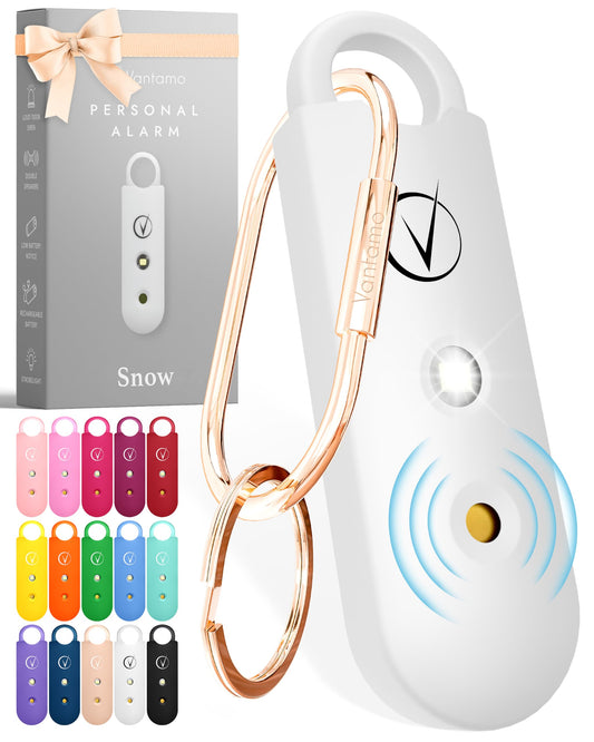 130dB Personal Alarm Keychain with LED Light for Women