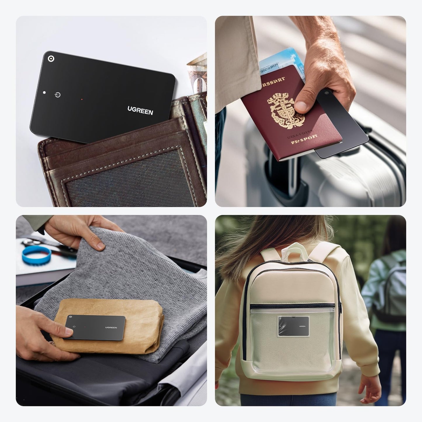 FineTrack Slim Wallet Tracker, 1.7mm Ultra-Slim, Rechargeable Battery, Smart Finder Compatible with Apple Find My (iOS only), IP68 Waterproof, Bluetooth Card for Wallet, Passports, Luggage