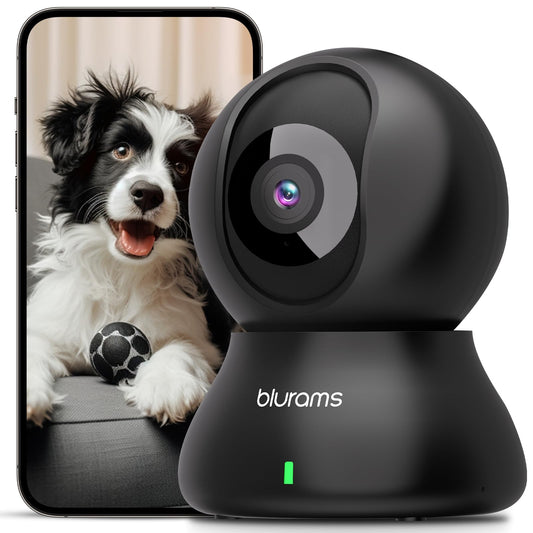 Pet Camera 2K, Indoor Camera, Dog Camera, 360° Home Security Camera, Night Vision, Motion Tracking, 2-Way Talk, Cloud&SD, APP Control, Works with Alexa