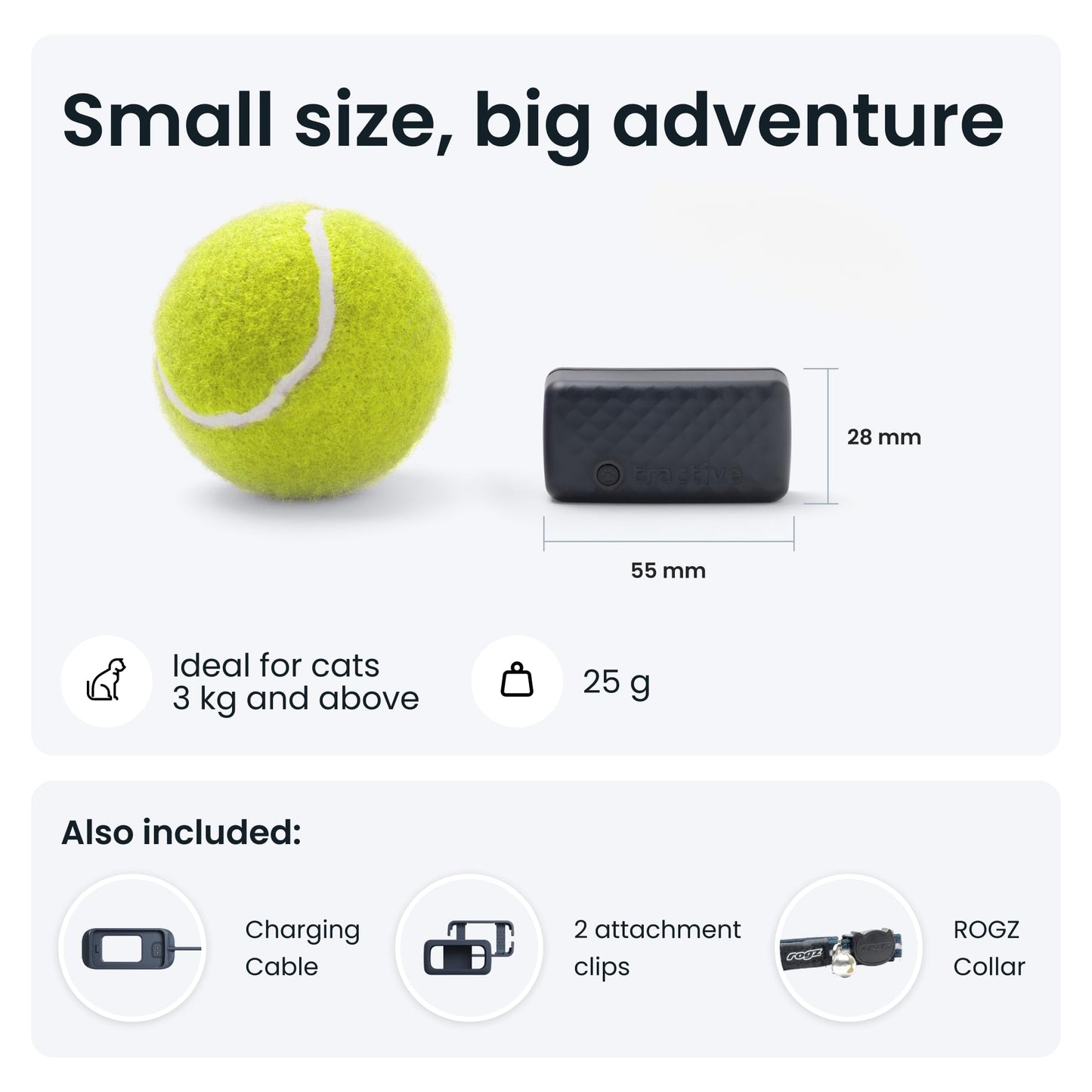 Tractive Mini Cat Tracker – Real-Time GPS, Safety Collar