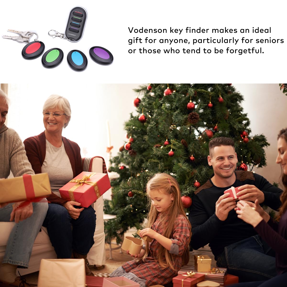 Vodeson Wireless Key Finder – 4 Receiver Locator for Keys, Wallet & Pets