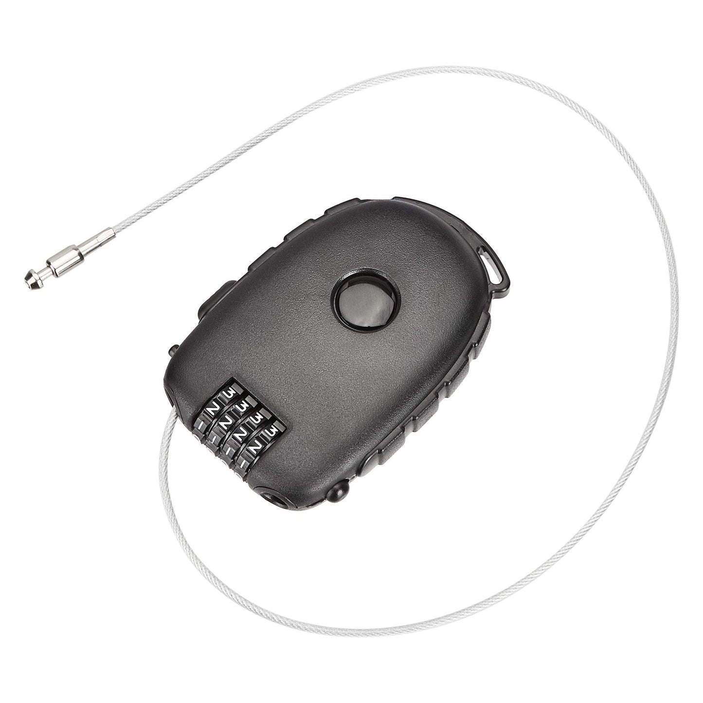 Amazon Basics 4-Digit Retractable Cable Electronic Lock, 1-Pack -Black