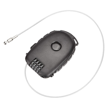 Amazon Basics 4-Digit Retractable Cable Electronic Lock, 1-Pack -Black