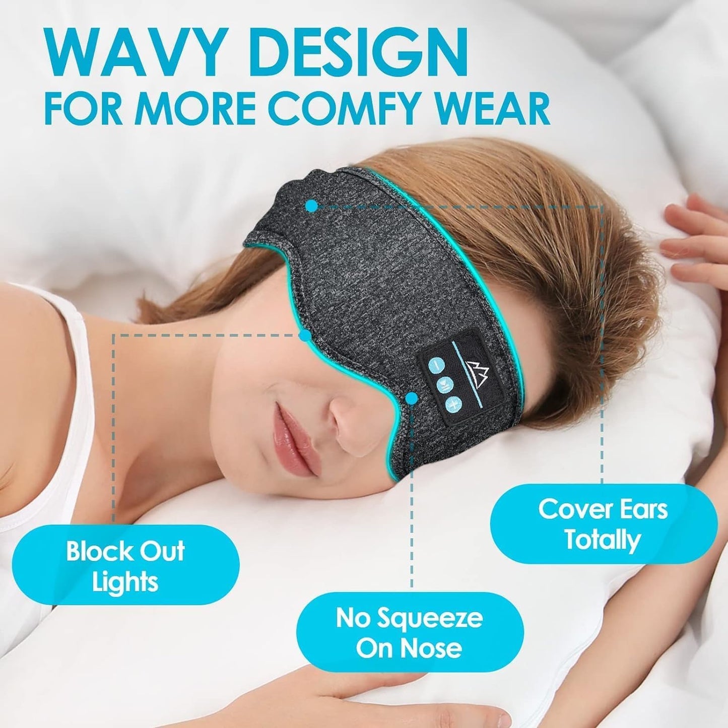 Sleep Headphones Gifts for Women Men: Snoozeband Sleep Headphones Headband Bluetooth Sleep Mask Headphones, Cool Mens Gadgets for Teenage Boys Mens Gifts for Christmas Stocking Fillers for Men Women