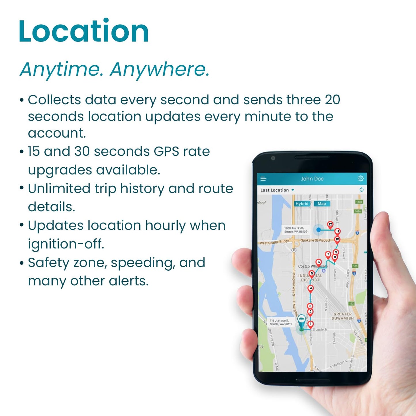 GPS Tracker for Vehicles, [No Monthly Fee], 4G LTE, Vehicle Location, Trip History, Driving Alerts, GeoFence, Fuel Economy, OBD Fault Codes, USA-Developed, Family or Fleets