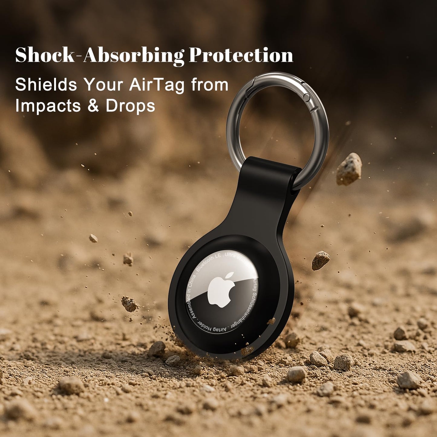 [5-Pack] AirTag Keyring Holder – Silicone, Anti-Lost