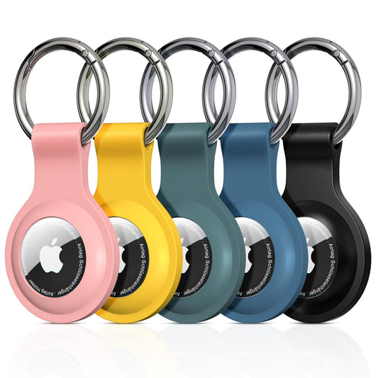 [5-Pack] AirTag Keyring Holder – Silicone, Anti-Lost