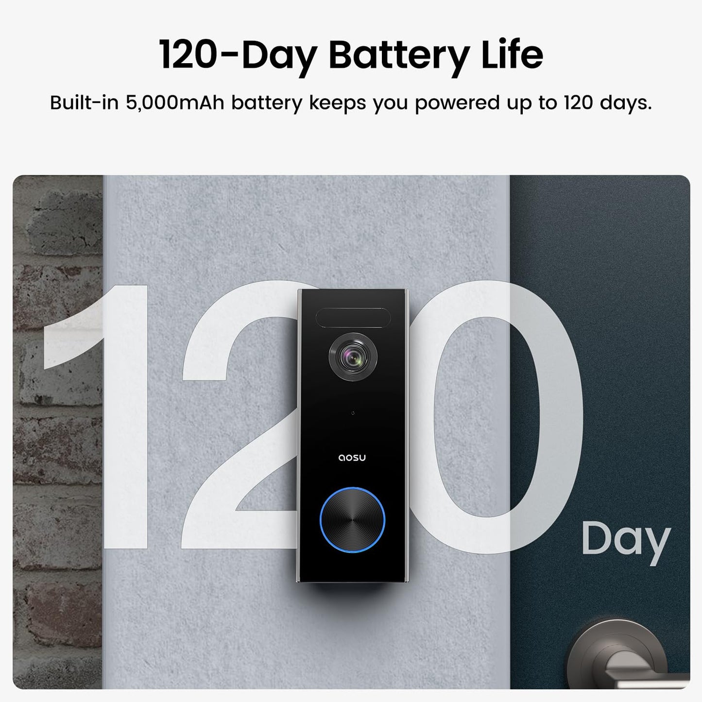Wireless 2K Video Doorbell – Battery, Wi-Fi, Alexa Ready