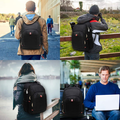 Laptop Backpack, Extra Large Anti-Theft Business Travel Laptop Backpack Bag with USB Charging Port, Fit 17 Inch Laptop, Black