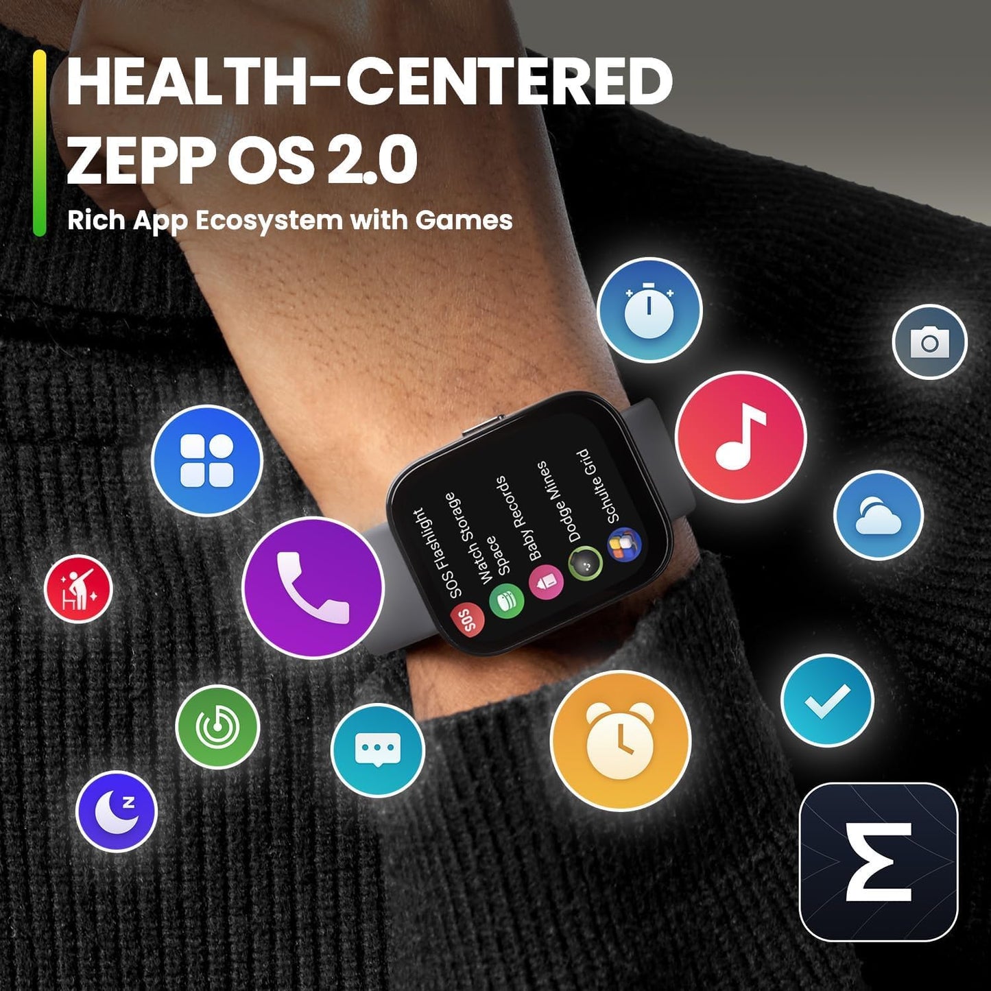 Bip 5 Smart Watch, 46mm, Bluetooth Calling, Alexa Built-in, GPS Tracking, 10-day Long Battery Life, Health Fitness Tracker With Heart Rate, Blood Oxygen Monitoring - Black