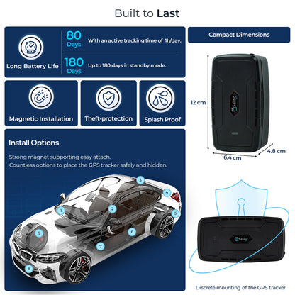 4G Magnetic GPS Tracker – Real-Time Vehicle Tracking, 180-Day Battery